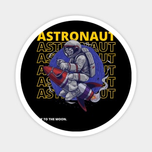 Astronaut Fly to the Moon Magnet